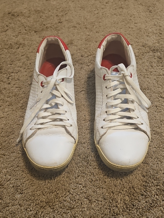 Carolina Herrera Shoes - Carolina Herrera White Leather Sneakers with Red Accent